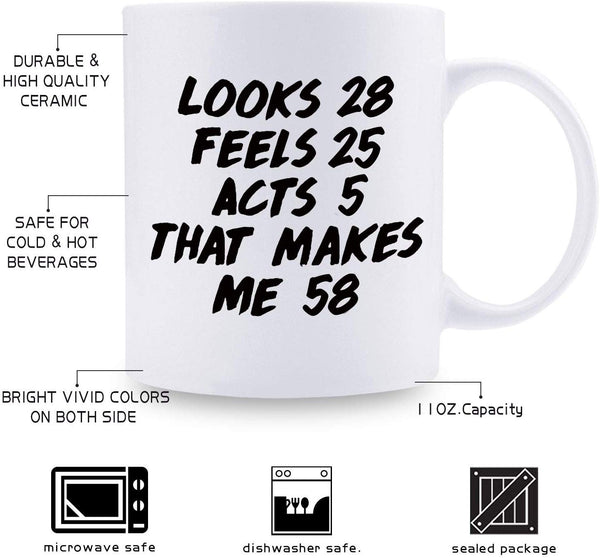 58th Birthday Gifts for Women - 1961 Birthday Gifts for Women, 58 Years Old Birthday Gifts Coffee Mug for Mom, Wife, Friend, Sister, Her, Colleague, Coworker - 11oz