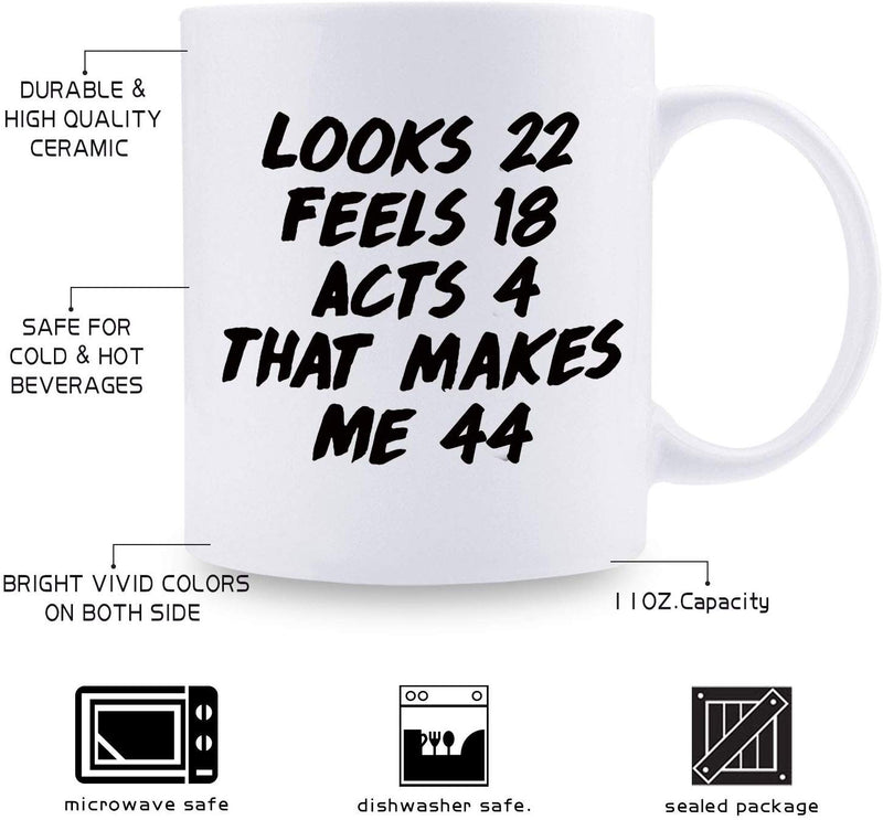 44th Birthday Gifts for Men - 1975 Birthday Gifts for Men, 44 Years Old Birthday Gifts Coffee Mug for Dad, Husband, Friend, Brother, Him, Colleague, Coworker - 11oz