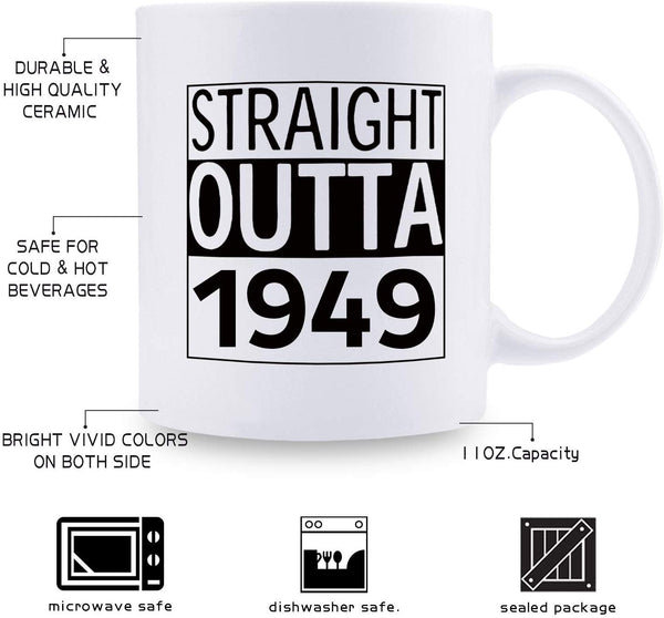 70th Birthday Gifts for Women - 1949 Birthday Gifts for Women, 70 Years Old Birthday Gifts Coffee Mug for Mom, Wife, Friend, Sister, Her, Colleague, Coworker - 11oz