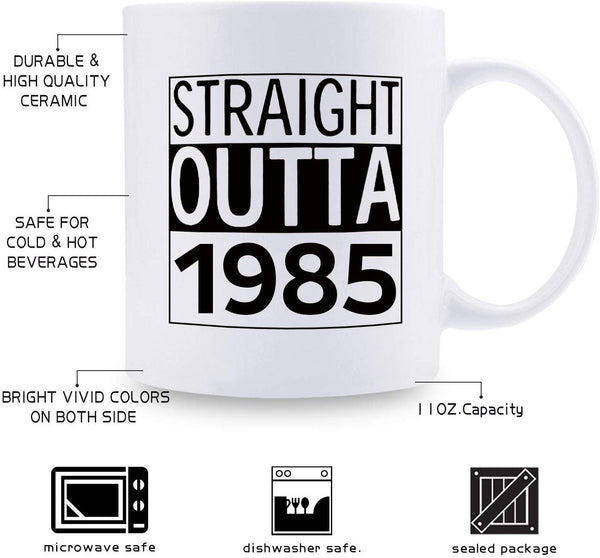 34th Birthday Gifts for Women - 1985 Birthday Gifts for Women, 34 Years Old Birthday Gifts Coffee Mug for Mom, Wife, Friend, Sister, Her, Colleague, Coworker - 11oz