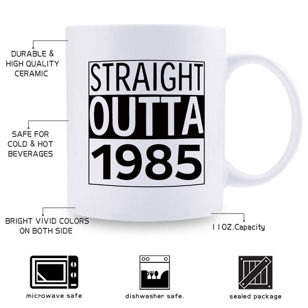 34th Birthday Gifts for Men - 1985 Birthday Gifts for Men, 34 Years Old Birthday Gifts Coffee Mug for Dad, Husband, Friend, Brother, Him, Colleague, Coworker - 11oz