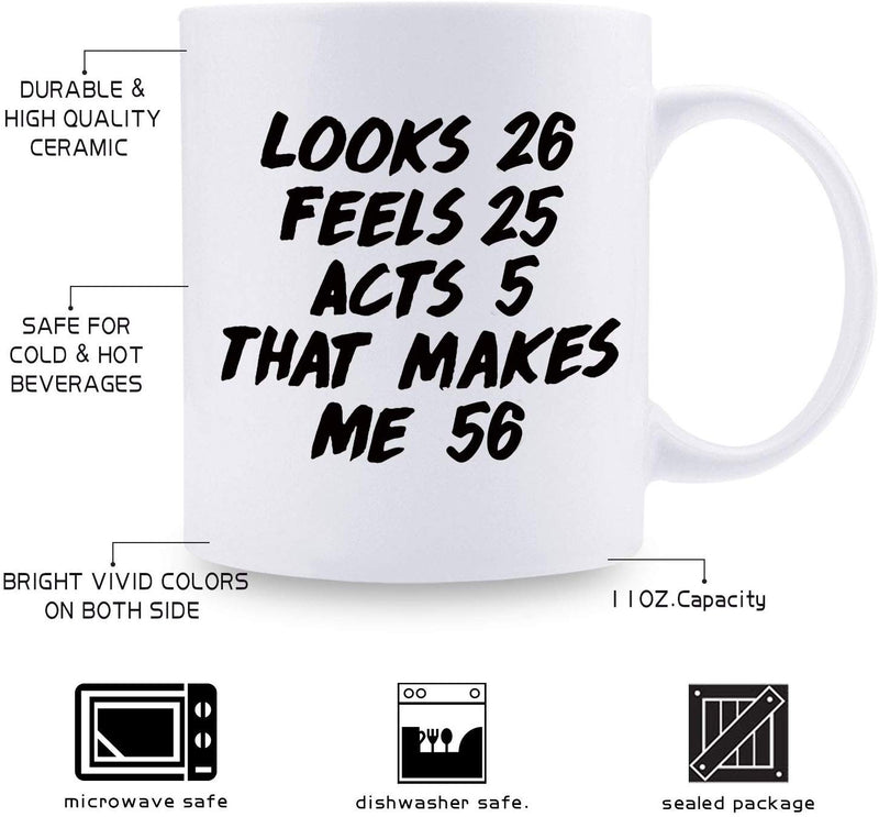 56th Birthday Gifts for Women - 1963 Birthday Gifts for Women, 56 Years Old Birthday Gifts Coffee Mug for Mom, Wife, Friend, Sister, Her, Colleague, Coworker - 11oz