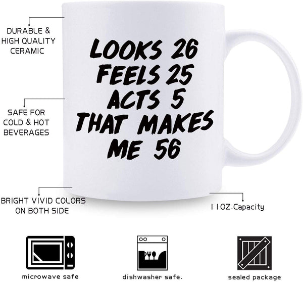 56th Birthday Gifts for Men - 1963 Birthday Gifts for Men, 56 Years Old Birthday Gifts Coffee Mug for Dad, Husband, Friend, Brother, Him, Colleague, Coworker - 11oz