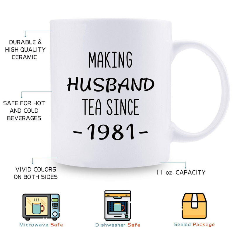 38th Anniversary Gifts - 38th Wedding Anniversary Gifts for Couple, 38 Year Anniversary Gifts 11oz Funny Coffee Mug for Husband, Hubby, Him, making husband tea