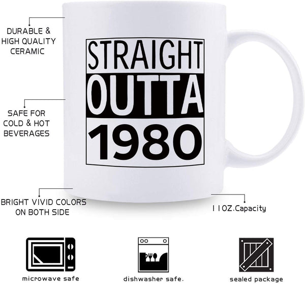 39th Birthday Gifts for Women - 1980 Birthday Gifts for Women, 39 Years Old Birthday Gifts Coffee Mug for Mom, Wife, Friend, Sister, Her, Colleague, Coworker - 11oz