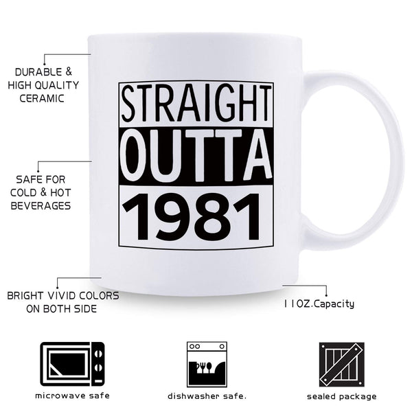 38th Birthday Gifts for Men - 1981 Birthday Gifts for Men, 38 Years Old Birthday Gifts Coffee Mug for Dad, Husband, Friend, Brother, Him, Colleague, Coworker - 11oz