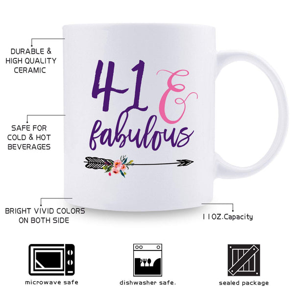 41st Birthday Gifts for Women - 1978 Birthday Gifts for Women, 41 Years Old Birthday Gifts Coffee Mug for Mom, Wife, Friend, Sister, Her, Colleague, Coworker - 11oz