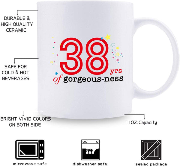 38th Birthday Gifts for Men - 1981 Birthday Gifts for Men, 38 Years Old Birthday Gifts Coffee Mug for Dad, Husband, Friend, Brother, Him, Colleague, Coworker - 11oz