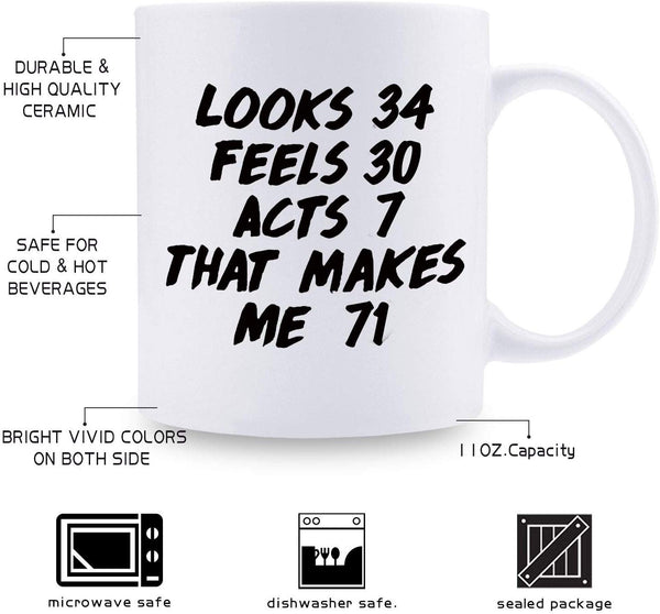 71st Birthday Gifts for Women - 1948 Birthday Gifts for Women, 71 Years Old Birthday Gifts Coffee Mug for Mom, Wife, Friend, Sister, Her, Colleague, Coworker - 11oz