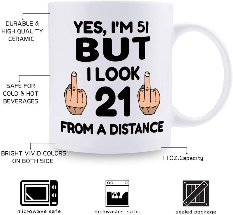 51st Birthday Gifts for Women - 1968 Birthday Gifts for Women, 51 Years Old Birthday Gifts Coffee Mug for Mom, Wife, Friend, Sister, Her, Colleague, Coworker - 11oz