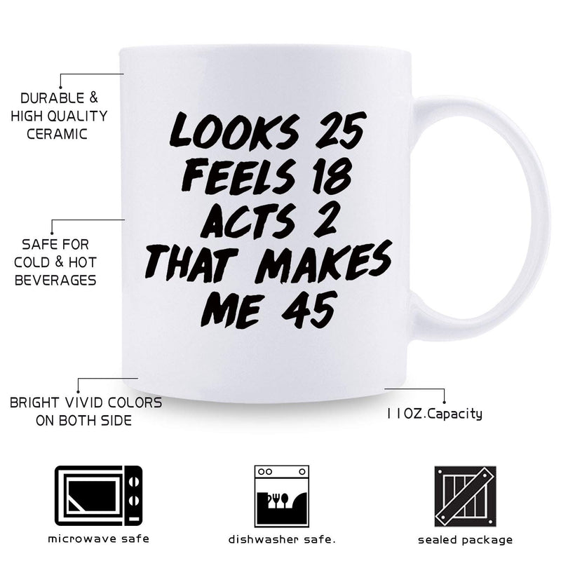 45th Birthday Gifts for Men - 1974 Birthday Gifts for Men, 45 Years Old Birthday Gifts Coffee Mug for Dad, Husband, Friend, Brother, Him, Colleague, Coworker - 11oz