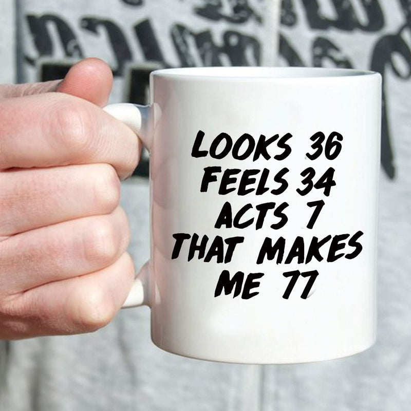 77th Birthday Gifts for Men - 1942 Birthday Gifts for Men, 77 Years Old Birthday Gifts Coffee Mug for Dad, Husband, Friend, Brother, Him, Colleague, Coworker - 11oz