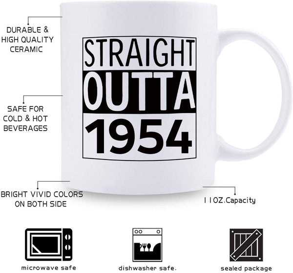 65th Birthday Gifts for Men - 1954 Birthday Gifts for Men, 65 Years Old Birthday Gifts Coffee Mug for Dad, Husband, Friend, Brother, Him, Colleague, Coworker - 11oz