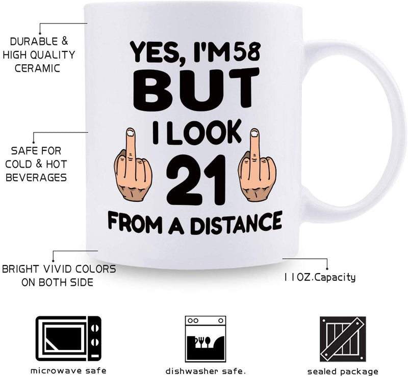 58th Birthday Gifts For Men - 1961 Birthday Gifts for Men, 58 Years Old Birthday Gifts Coffee Mug for Dad, Husband, Friend, Brother, Him, Colleague, Coworker - 11oz