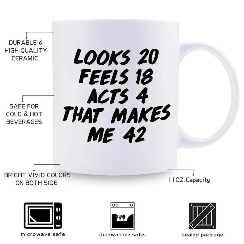 42nd Birthday Gifts for Men - 1977 Birthday Gifts for Men, 42 Years Old Birthday Gifts Coffee Mug for Dad, Husband, Friend, Brother, Him, Colleague, Coworker - 11oz