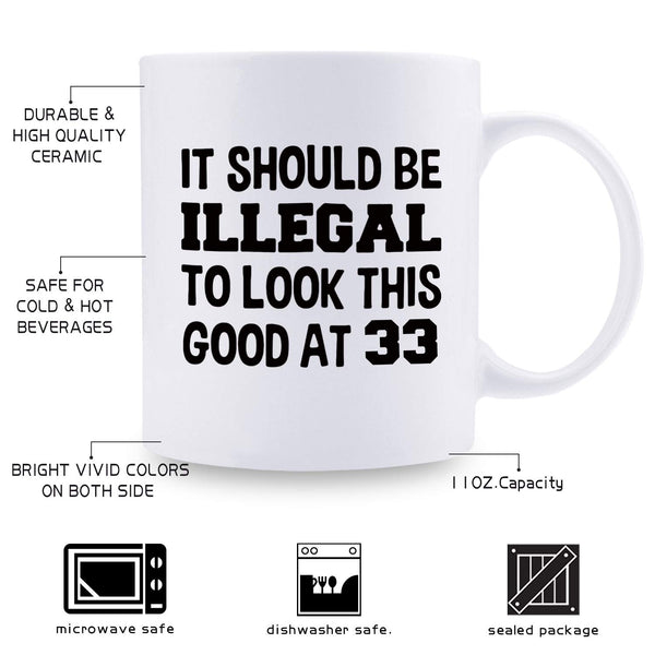 33rd Birthday Gifts for Women - 1986 Birthday Gifts for Women, 33 Years Old Birthday Gifts Coffee Mug for Mom, Wife, Friend, Sister, Her, Colleague, Coworker - 11oz