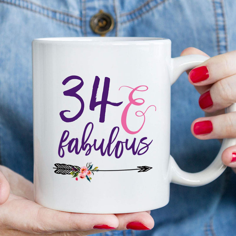 34th Birthday Gifts for Women - 1985 Birthday Gifts for Women, 34 Years Old Birthday Gifts Coffee Mug for Mom, Wife, Friend, Sister, Her, Colleague, Coworker - 11oz