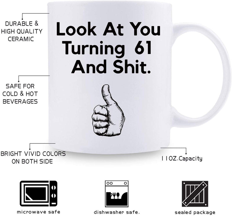 61st Birthday Gifts for Women - 1958 Birthday Gifts for Women, 61 Years Old Birthday Gifts Coffee Mug for Mom, Wife, Friend, Sister, Her, Colleague, Coworker - 11oz