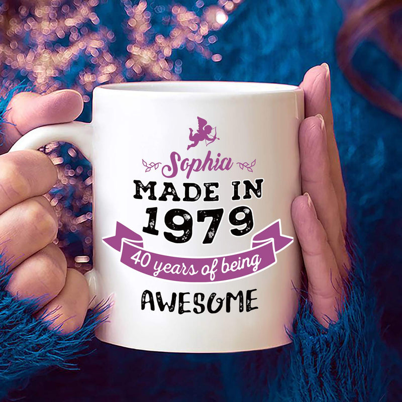 40th Birthday Gifts for Women - 1979 Birthday Gifts for Women, 40 Years Old Birthday Gifts Coffee Mug for Mom, Wife, Friend, Sister, Her, Colleague, Coworker - 11oz