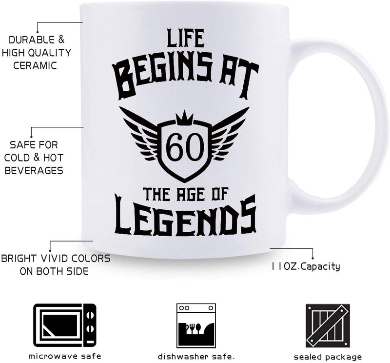 60th Birthday Gifts for Men - 1959 Birthday Gifts for Men, 60 Years Old Birthday Gifts Coffee Mug for Dad, Husband, Friend, Brother, Him, Colleague, Coworker - 11oz