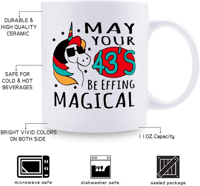 43rd Birthday Gifts for Women - 1976 Birthday Gifts for Women, 43 Years Old Birthday Gifts Coffee Mug for Mom, Wife, Friend, Sister, Her, Colleague, Coworker - 11oz