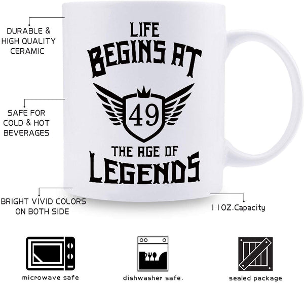 49th Birthday Gifts for Women - 1970 Birthday Gifts for Women, 49 Years Old Birthday Gifts Coffee Mug for Mom, Wife, Friend, Sister, Her, Colleague, Coworker - 11oz