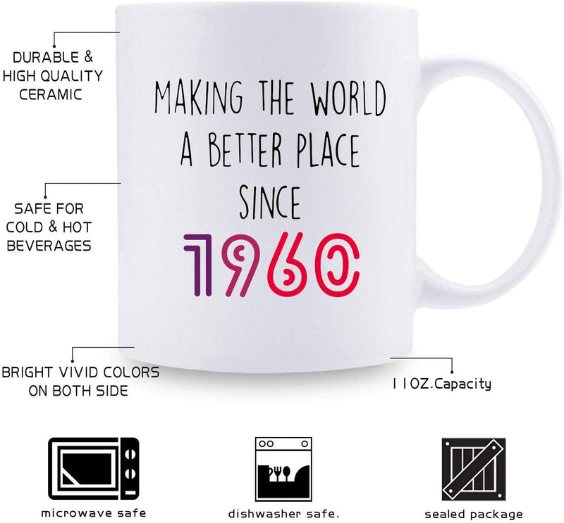 59th Birthday Gifts for Men - 1960 Birthday Gifts for Men, 59 Years Old Birthday Gifts Coffee Mug for Dad, Husband, Friend, Brother, Him, Colleague, Coworker - 11oz