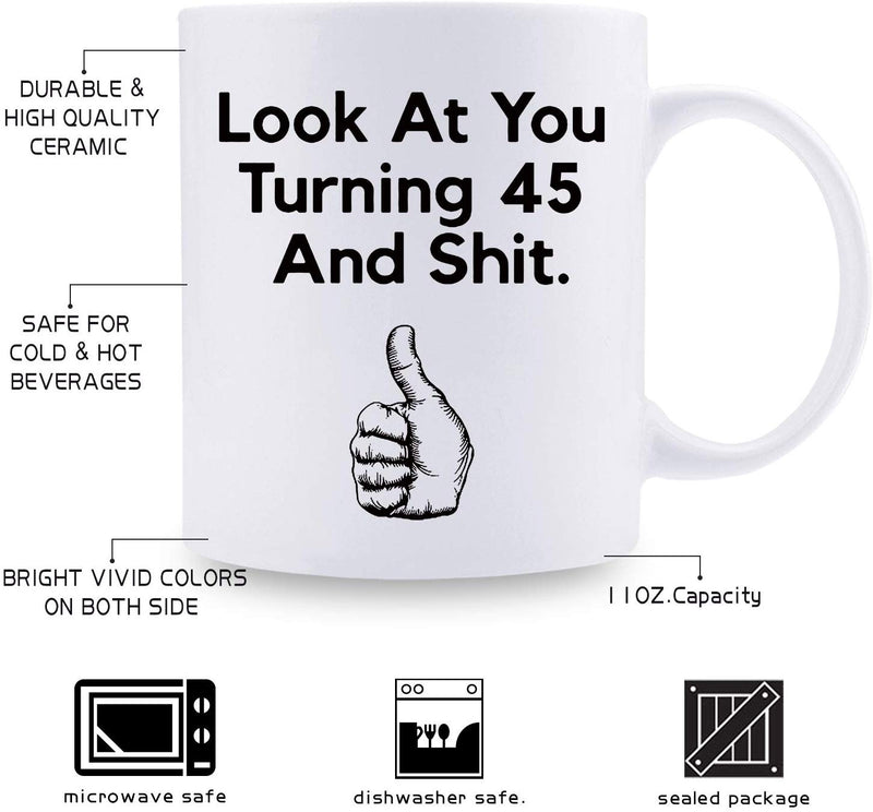 45th Birthday Gifts for Women - 1974 Birthday Gifts for Women, 45 Years Old Birthday Gifts Coffee Mug for Mom, Wife, Friend, Sister, Her, Colleague, Coworker - 11oz