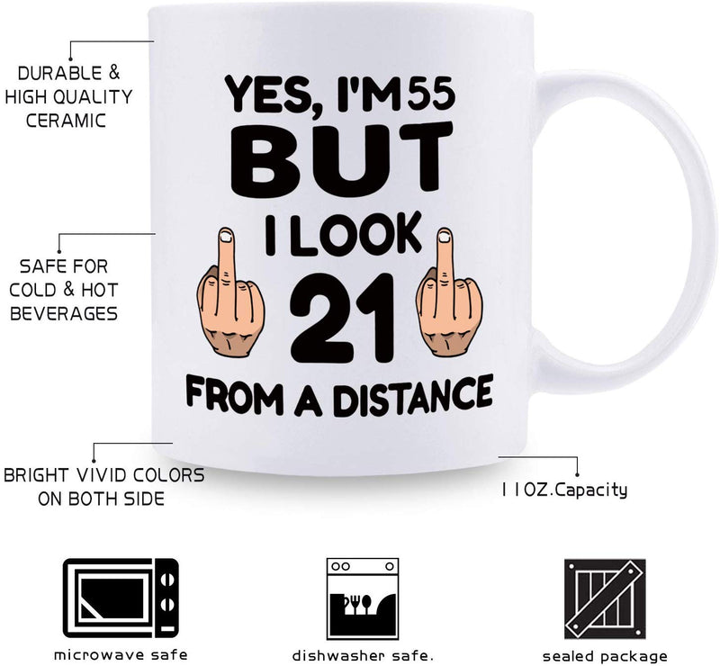 55th Birthday Gifts For Men - 1964 Birthday Gifts for Men, 55 Years Old Birthday Gifts Coffee Mug for Dad, Husband, Friend, Brother, Him, Colleague, Coworker - 11oz