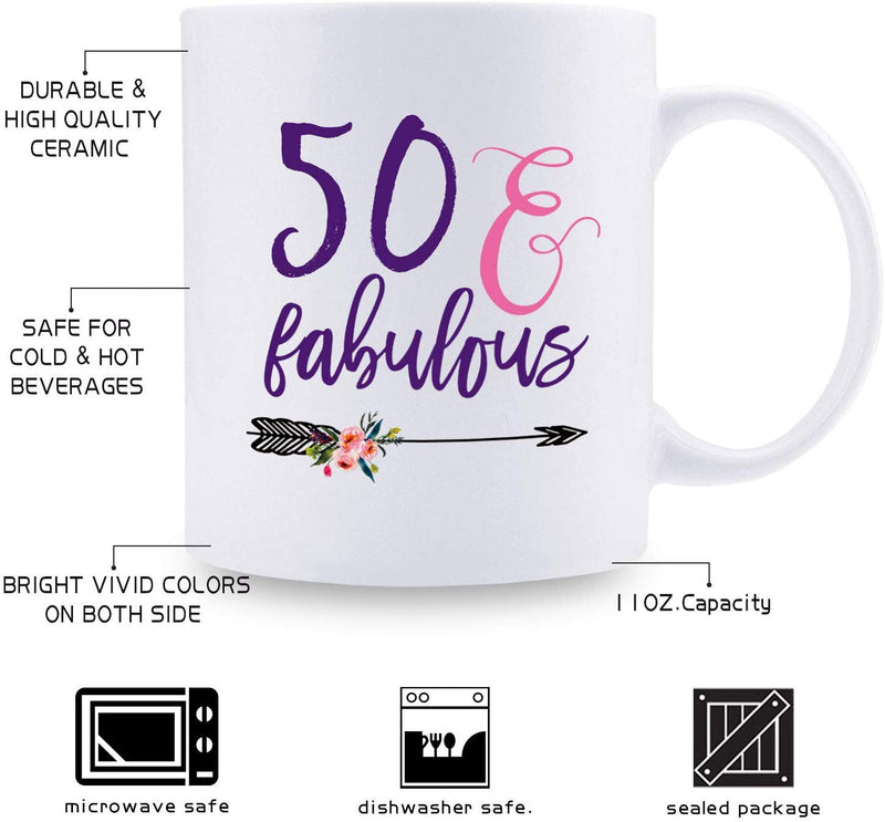 50th Birthday Gifts for Women - 1969 Birthday Gifts for Women, 50 Years Old Birthday Gifts Coffee Mug for Mom, Wife, Friend, Sister, Her, Colleague, Coworker - 11oz