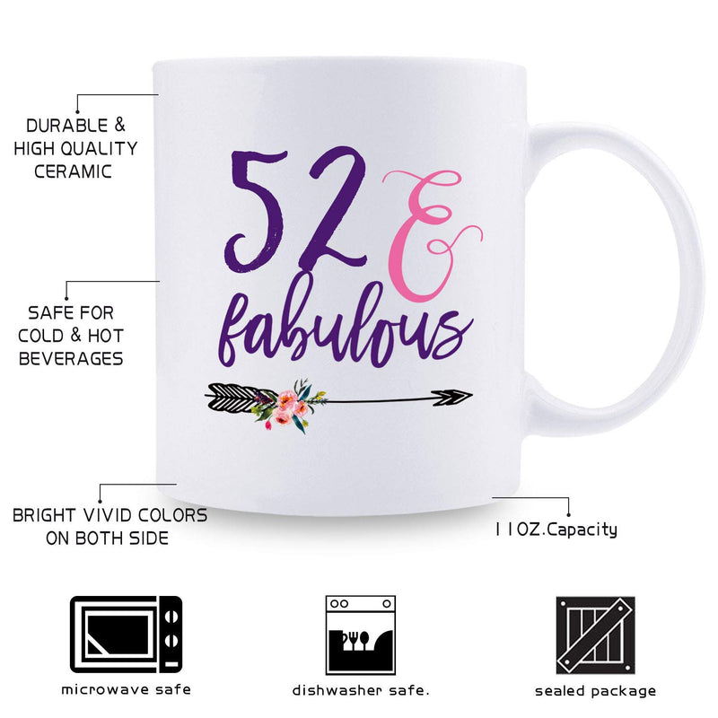 52nd Birthday Gifts for Women - 1967 Birthday Gifts for Women, 52 Years Old Birthday Gifts Coffee Mug for Mom, Wife, Friend, Sister, Her, Colleague, Coworker - 11oz