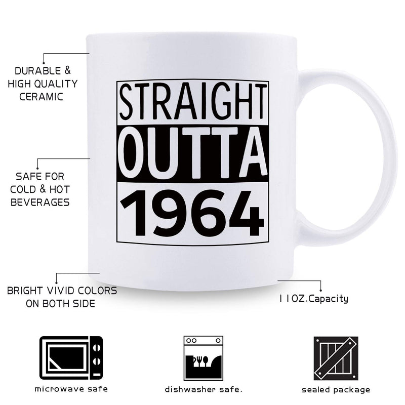 55th Birthday Gifts for Men - 1964 Birthday Gifts for Men, 55 Years Old Birthday Gifts Coffee Mug for Dad, Husband, Friend, Brother, Him, Colleague, Coworker - 11oz