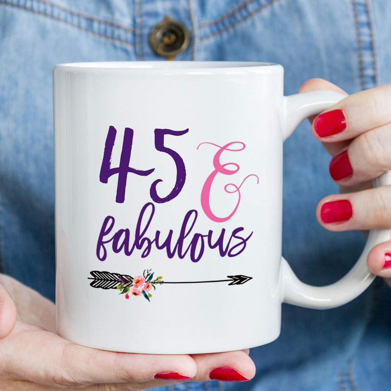 45th Birthday Gifts for Women - 1974 Birthday Gifts for Women, 45 Years Old Birthday Gifts Coffee Mug for Mom, Wife, Friend, Sister, Her, Colleague, Coworker - 11oz