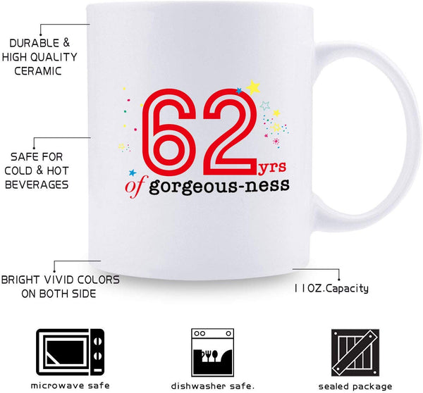 62nd Birthday Gifts for Men - 1957 Birthday Gifts for Men, 62 Years Old Birthday Gifts Coffee Mug for Dad, Husband, Friend, Brother, Him, Colleague, Coworker - 11oz