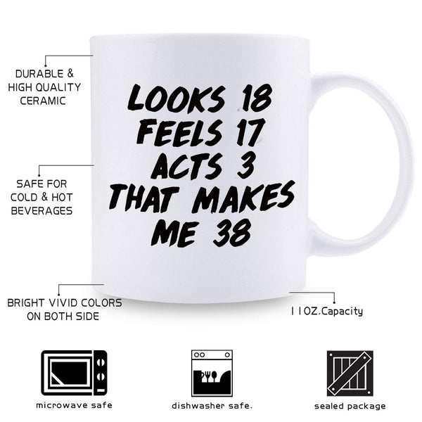 38th Birthday Gifts for Women - 1981 Birthday Gifts for Women, 38 Years Old Birthday Gifts Coffee Mug for Mom, Wife, Friend, Sister, Her, Colleague, Coworker - 11oz