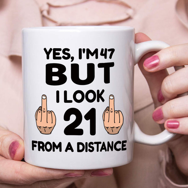 47th Birthday Gifts for Women - 1972 Birthday Gifts for Women, 47 Years Old Birthday Gifts Coffee Mug for Mom, Wife, Friend, Sister, Her, Colleague, Coworker - 11oz