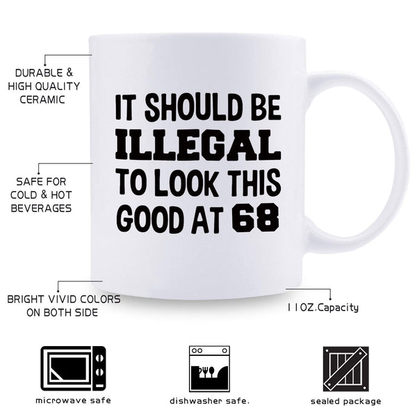 68th Birthday Gifts for Men - 1951 Birthday Gifts for Men, 68 Years Old Birthday Gifts Coffee Mug for Dad, Husband, Friend, Brother, Him, Colleague, Coworker - 11oz