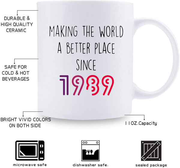 30th Birthday Gifts for Women - 1989 Birthday Gifts for Women, 30 Years Old Birthday Gifts Coffee Mug for Mom, Wife, Friend, Sister, Her, Colleague, Coworker - 11oz