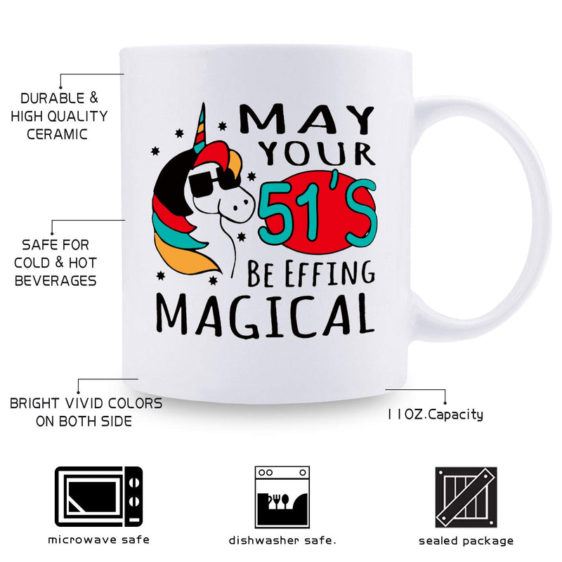 51st Birthday Gifts for Women - 1968 Birthday Gifts for Women, 51 Years Old Birthday Gifts Coffee Mug for Mom, Wife, Friend, Sister, Her, Colleague, Coworker - 11oz