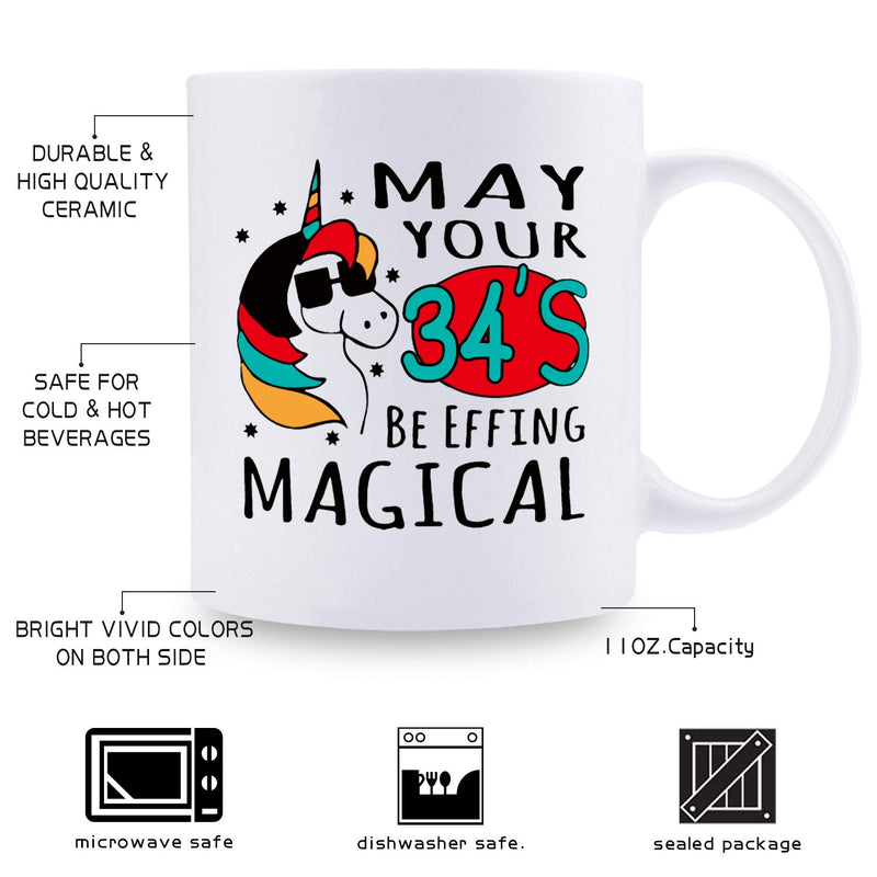 34th Birthday Gifts for Men - 1985 Birthday Gifts for Men, 34 Years Old Birthday Gifts Coffee Mug for Dad, Husband, Friend, Brother, Him, Colleague, Coworker - 11oz