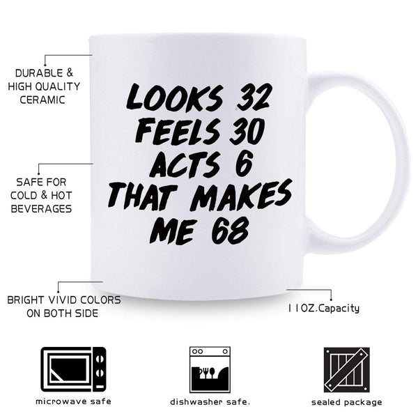 68th Birthday Gifts for Men - 1951 Birthday Gifts for Men, 68 Years Old Birthday Gifts Coffee Mug for Dad, Husband, Friend, Brother, Him, Colleague, Coworker - 11oz