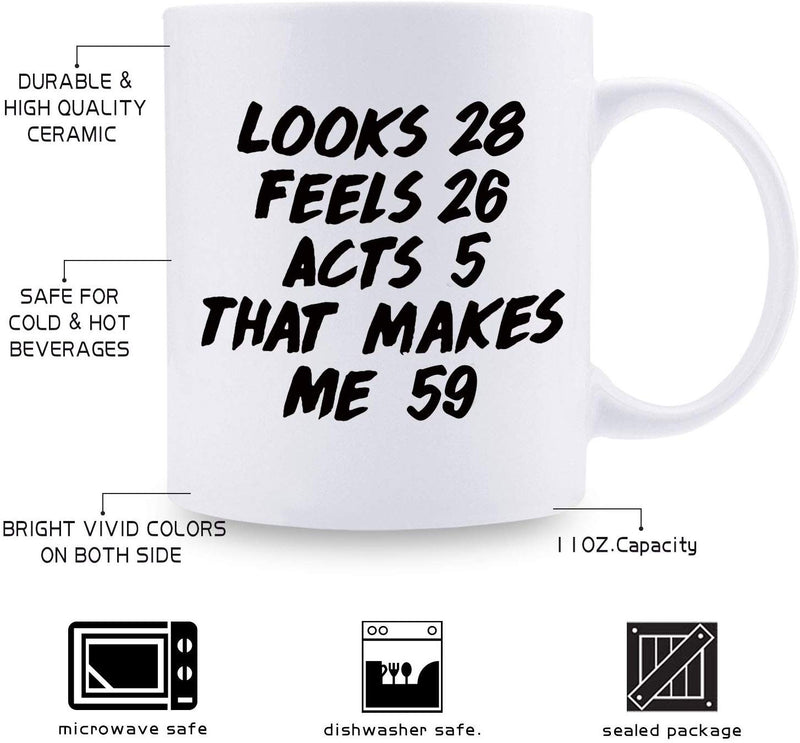 59th Birthday Gifts for Men - 1960 Birthday Gifts for Men, 59 Years Old Birthday Gifts Coffee Mug for Dad, Husband, Friend, Brother, Him, Colleague, Coworker - 11oz