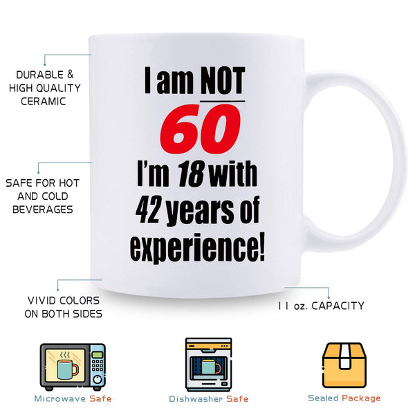 60th Birthday Gifts for Men - 1959 Birthday Gifts for Men, 60 Years Old Birthday Gifts Coffee Mug for Dad, Husband, Friend, Brother, Him, Colleague, Coworker - 11oz