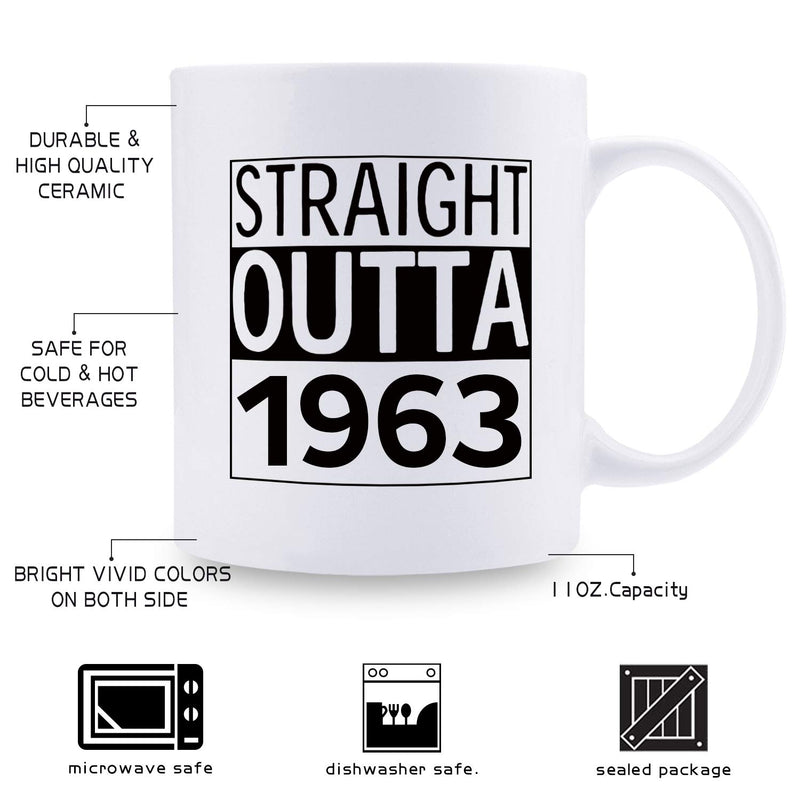 56th Birthday Gifts for Men - 1963 Birthday Gifts for Men, 56 Years Old Birthday Gifts Coffee Mug for Dad, Husband, Friend, Brother, Him, Colleague, Coworker - 11oz