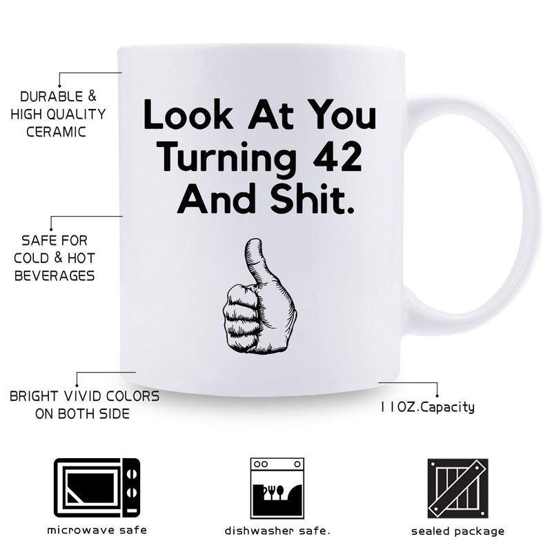 42nd Birthday Gifts for Men - 1977 Birthday Gifts for Men, 42 Years Old Birthday Gifts Coffee Mug for Dad, Husband, Friend, Brother, Him, Colleague, Coworker - 11oz