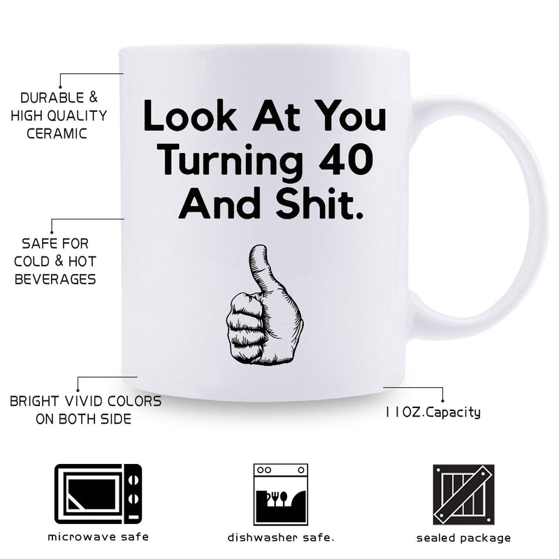 40th Birthday Gifts for Men - 1979 Birthday Gifts for Men, 40 Years Old Birthday Gifts Coffee Mug for Dad, Husband, Friend, Brother, Him, Colleague, Coworker - 11oz