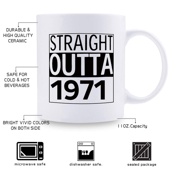 48th Birthday Gifts for Men - 1971 Birthday Gifts for Men, 48 Years Old Birthday Gifts Coffee Mug for Dad, Husband, Friend, Brother, Him, Colleague, Coworker - 11oz