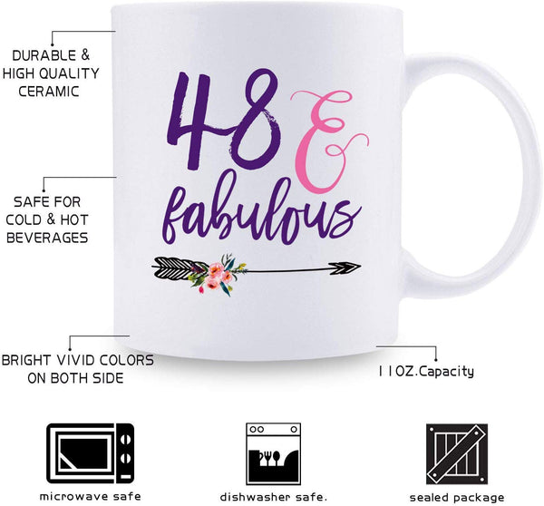 48th Birthday Gifts for Women - 1971 Birthday Gifts for Women, 48 Years Old Birthday Gifts Coffee Mug for Mom, Wife, Friend, Sister, Her, Colleague, Coworker - 11oz