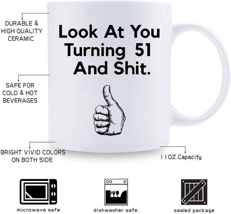 51st Birthday Gifts for Men - 1968 Birthday Gifts for Men, 51 Years Old Birthday Gifts Coffee Mug for Dad, Husband, Friend, Brother, Him, Colleague, Coworker - 11oz