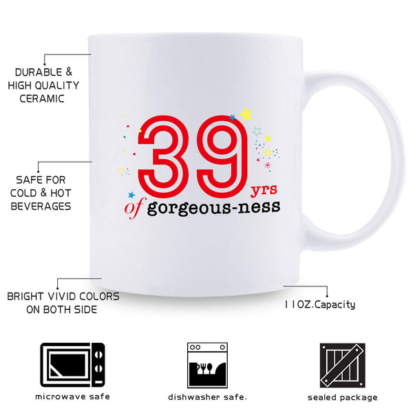 39th Birthday Gifts for Men - 1980 Birthday Gifts for Men, 39 Years Old Birthday Gifts Coffee Mug for Dad, Husband, Friend, Brother, Him, Colleague, Coworker - 11oz